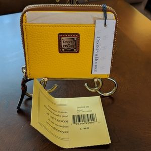 NWT Dooney & Bourke Yellow Small Zip Wallet